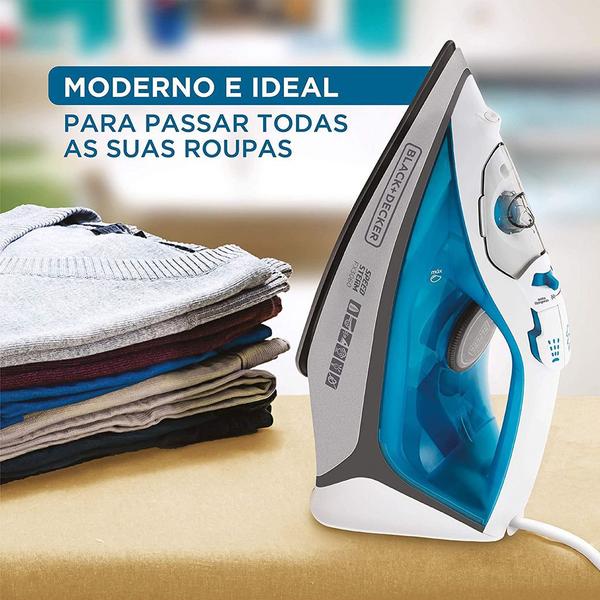 Imagem de Ferro de Passar Roupas a Vapor Smartgliss Portátil Black Decker FX3060BR 110V 1200W