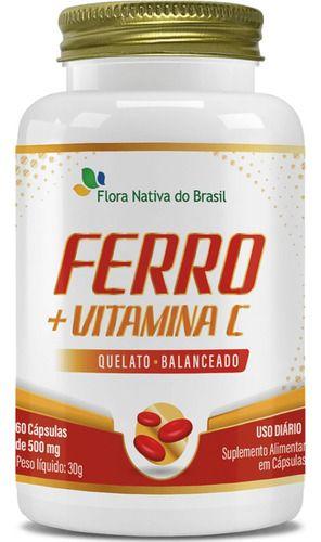 Imagem de Ferro e Vitamina C 60 Cápsulas Flora Nativa