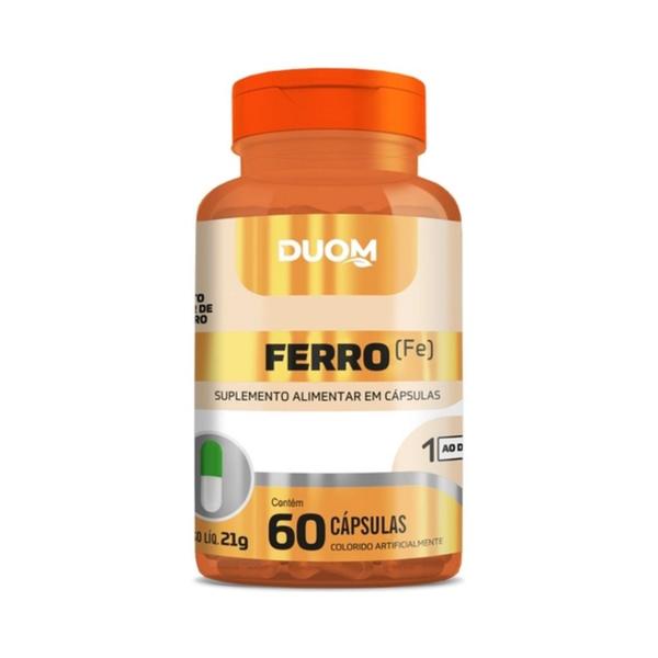 Ferro Quelato 350mg com 60 Cápsulas Duom Imagem de Ferro Quelato 350mg com 60 Cápsulas Duom
