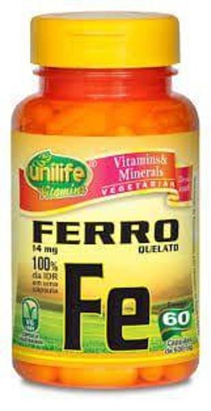 Imagem de Ferro Quelato 60 Cápsulas 500mg - Unilife