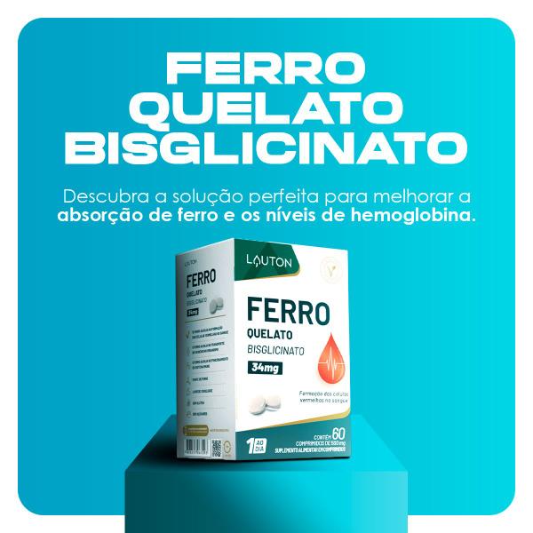 Imagem de Ferro Quelato Bisglicinato  60 Comprimidos  Lauton Nutrition.