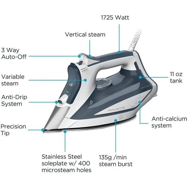 Imagem de Ferro Vapor Rowenta Professional 1725W Base Aço Inoxidável