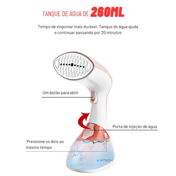 Imagem de Ferro Vaporizador de Roupa Portátil 260ml 1500W Engomar