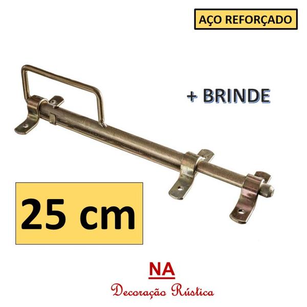 Imagem de Ferrolho trinco de porta grande fecho portão aço vários tamanhos 25 cm