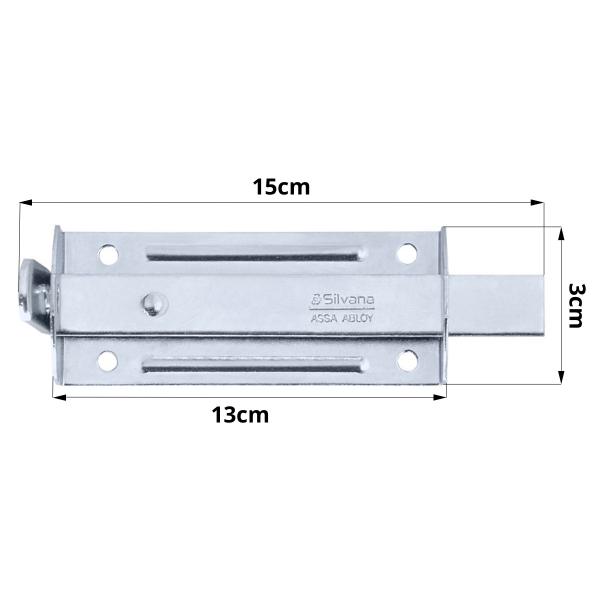 Imagem de Ferrolho Trinco Tarjeta Fecho Chato Para Porta Janela Portão 13cm Zincado  Silvana  Kit 03 Un