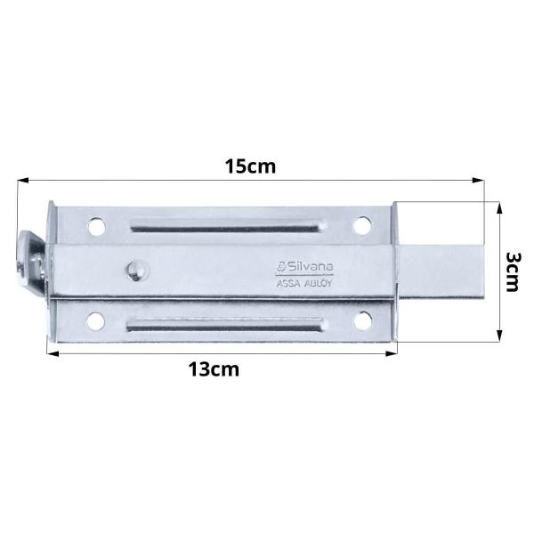 Imagem de Ferrolho Trinco Tarjeta Fecho Chato Porta Janela 13Cm 03 Un