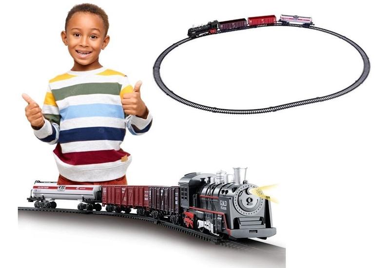 Imagem de Ferrorama Pista Trem Locomotiva Infantil Grande C/ Som E Luz