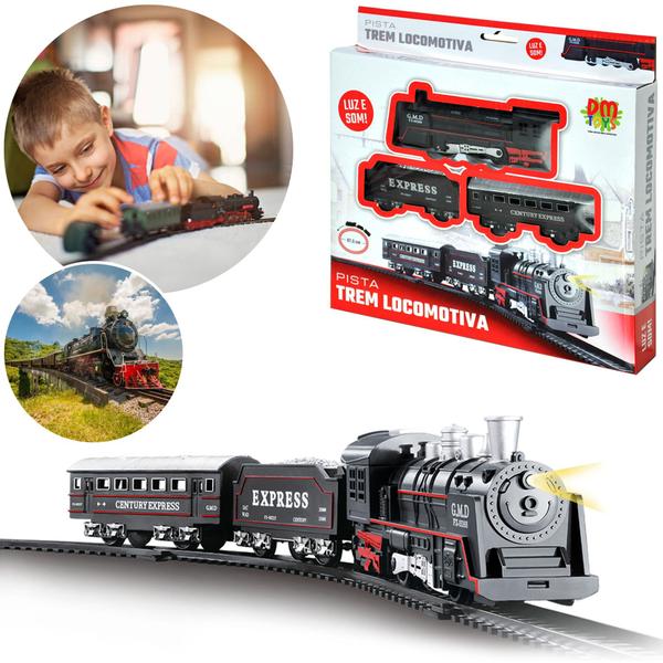 Imagem de Ferrorama Pista Trem Locomotiva Infantil Grande C/ Som E Luz