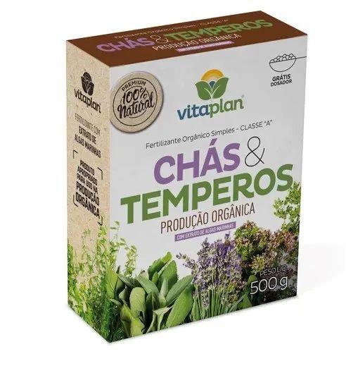 Imagem de Fertilizante Adubo Chás, Ervas, Temperos, Plantas aromaticas Vitaplan Nutriplan Caixa 500 Gr