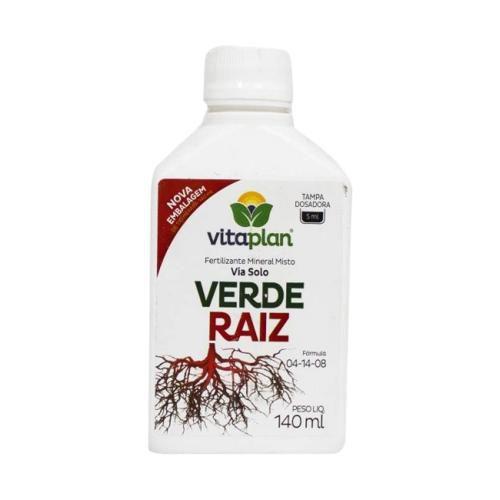 Imagem de Fertilizante Adubo Mineral Misto Verde Raíz Concentrado 140ml 04-14-08 Tampa Dosadora - Vitaplan