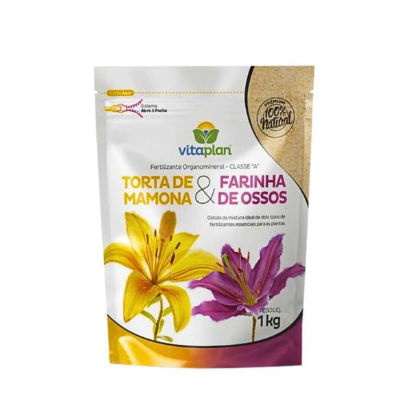 Imagem de Fertilizante Adubo Vitaplan Torta de Mamona + Farinha de Ossos - 1Kg