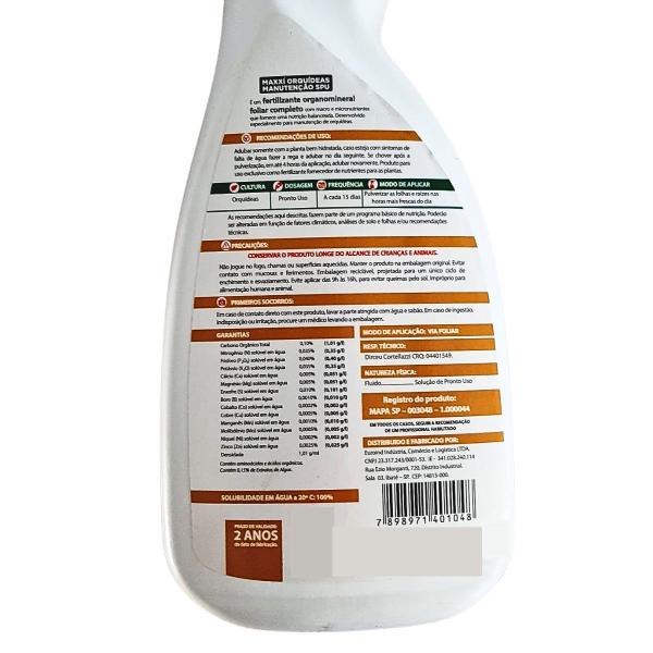 Fertilizante Foliar Maxxi Orquídeas Manutenção SPU 500ml - Eurobio Imagem de Fertilizante Foliar Maxxi Orquídeas Manutenção SPU 500ml