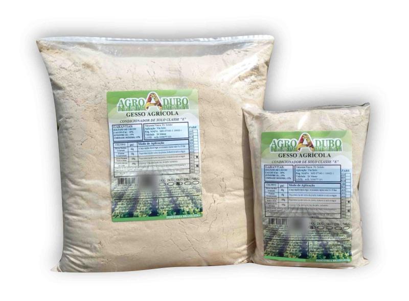 Imagem de Fertilizante Gesso Agricola Pacote 4Kg Sulfato Calcio Adubo