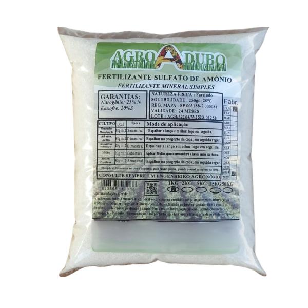 Imagem de Fertilizante Sulfato De Amônio 3Kg Adubo 100% Soluvel