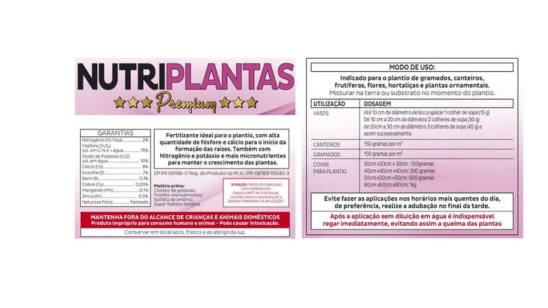 Imagem de Fertlizante Nutriplantas Nutriplan 500 gramas