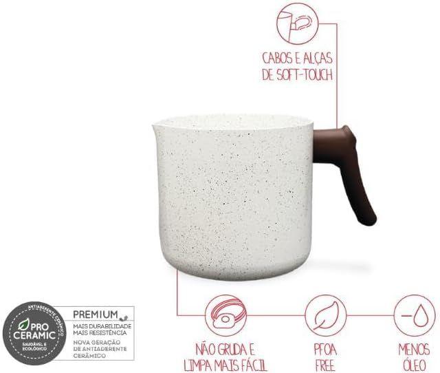 Imagem de Fervedor Ceramic Life Smart Plus 2l 14cm Brinox Antiaderente Vanilla