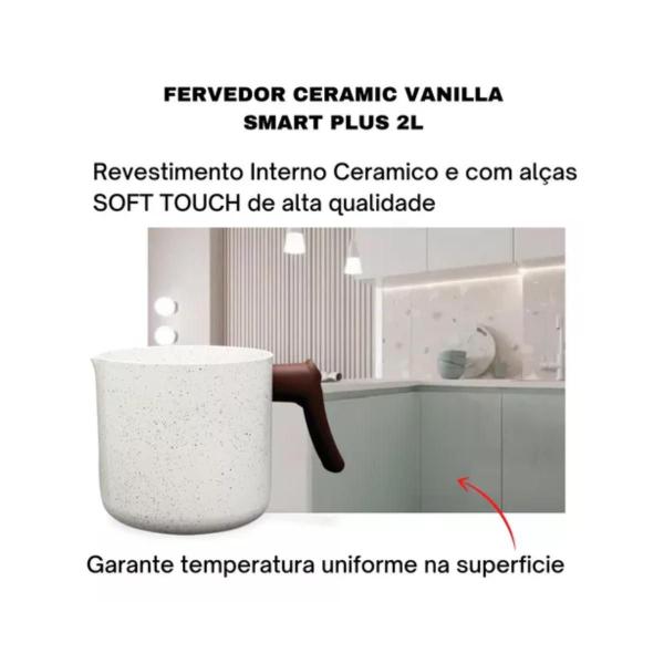 Imagem de Fervedor Cerâmico Brinox 2L Smart Plus Vanilla 4791/351