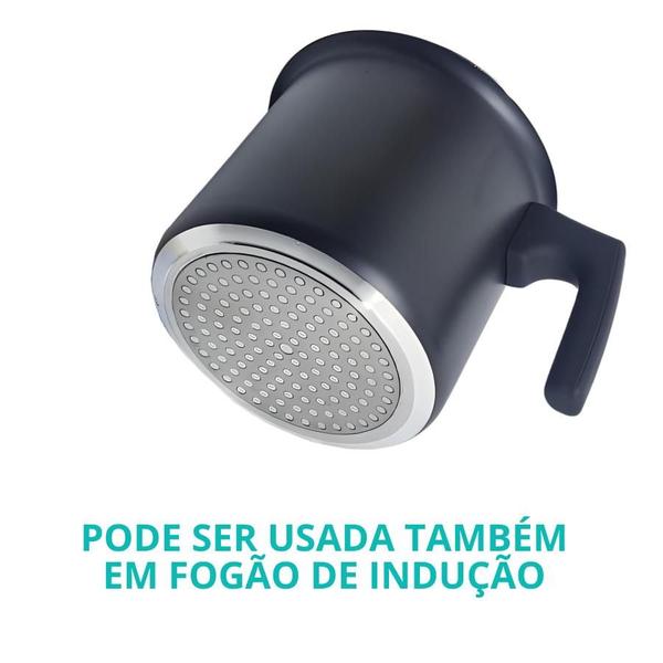 Imagem de Fervedor Leiteira Cerâmica Indução Antiaderente Preto 14cm