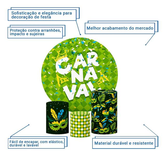 Festa Capa Cilindro Carnaval Trio Estampa Veste Fácil - Decoraset Imagem de Festa Capa Cilindro Carnaval Trio Estampa Veste Fácil
