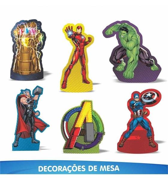 Festa Super Herois Vingadores Kit Aniversário Fácil em EVA com 39 Peças - Piffer Imagem de Festa Super Herois Vingadores Kit Aniversário Fácil em EVA com 39 Peças