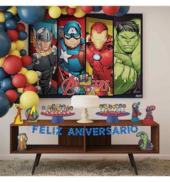 Festa Super Herois Vingadores Kit Aniversário Fácil em EVA com 39 Peças - Piffer Imagem de Festa Super Herois Vingadores Kit Aniversário Fácil em EVA com 39 Peças