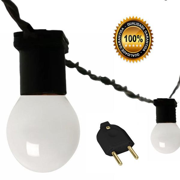 Imagem de Festão pra Iluminação 50cm Preto 100M Com Lampadas Led 127v