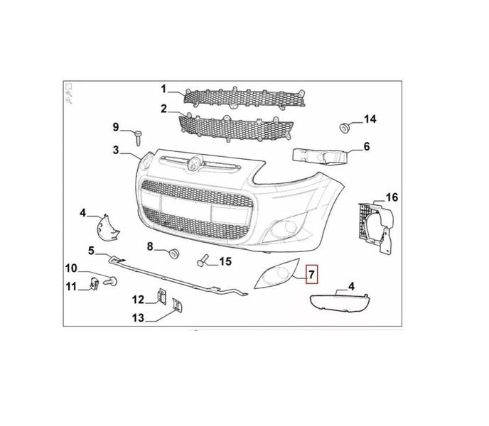 Imagem de Fiat Palio Grade Moldura Farol Milha Ld Genuíno 100204332