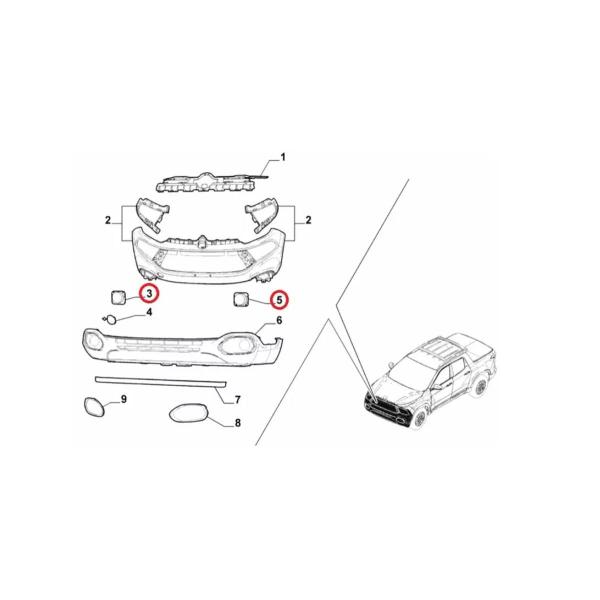 Imagem de Fiat Toro Moldura Grade Tela Do Farol Auxiliar Genuíno