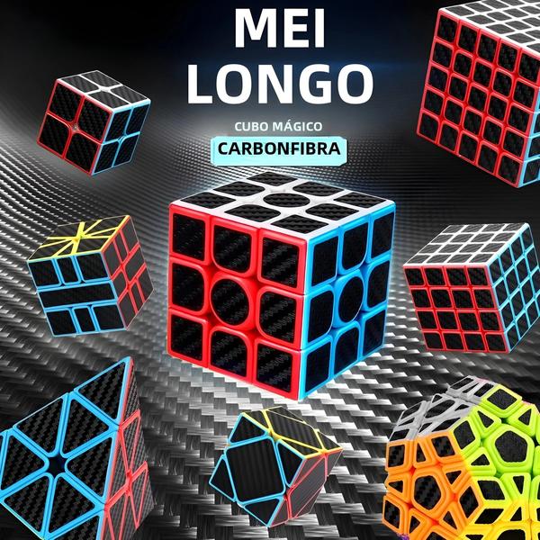 Imagem de Fibra De Carbono Moyu Meilong Cubo Mágico 2X2 3X3 4X4 5X5 Speedcube Profissional Para Brinquedo