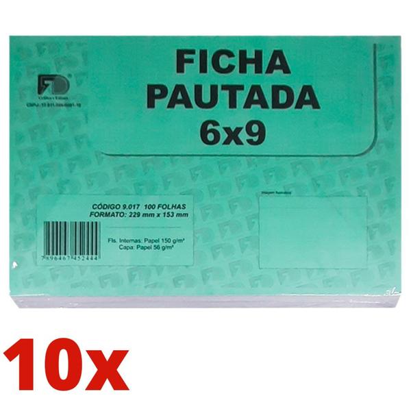 Imagem de Ficha Pautada 6x9 10 Pacotes- Branco 150g