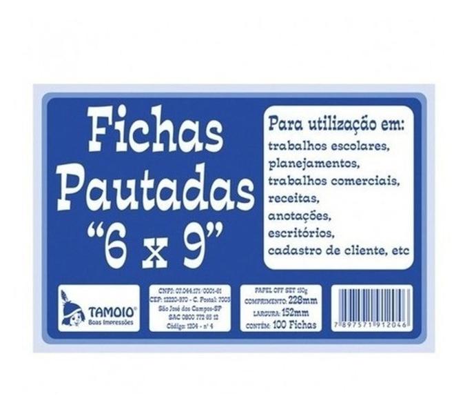 Imagem de Ficha Pautada 6x9 150g C/100 Fichas - Tamoio