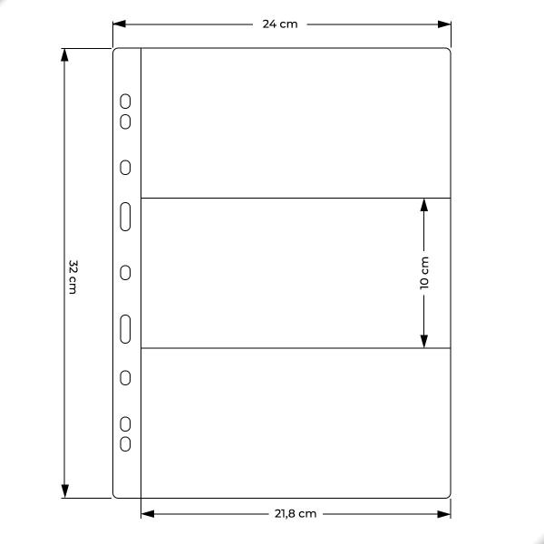 Imagem de Fichário 10 Folhas Cédulas 3 Espaços 32x24 Matelado GF