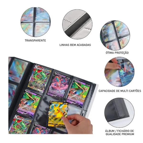 Imagem de Fichário Álbum Grande para Cards Pokemon - Magic - Lomocard - YuGiOh - Cabem 360 cartas -  Pasta Porta Cartas cards