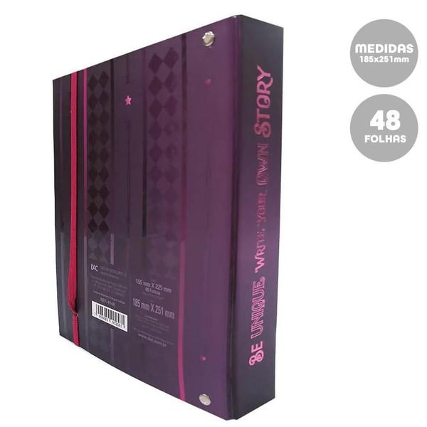 Imagem de Fichário Colegial 4 Fechos 48Fls College Pink Fire Dac