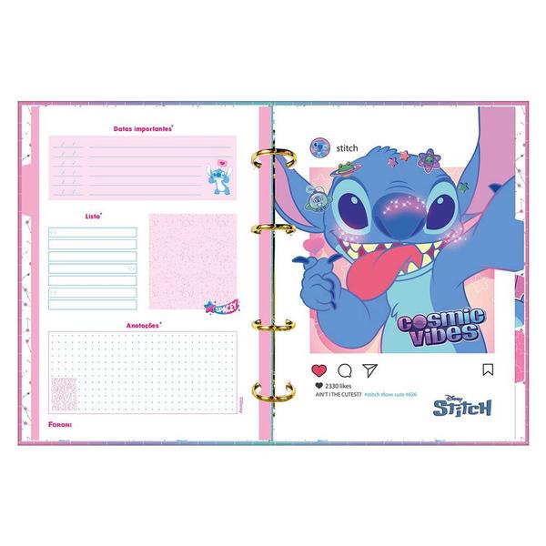 Imagem de Fichário Colegial Cartonado Disney Stitch Foroni