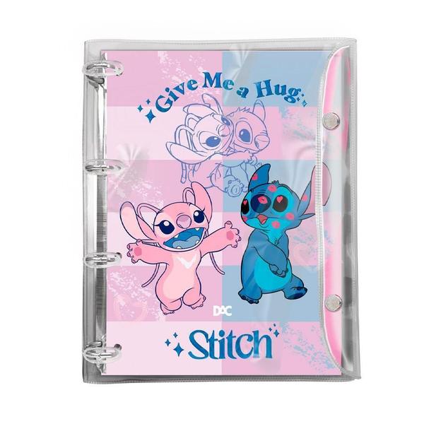 Imagem de Fichário Univ. Pvc Cristal Disney Stitch E Angel Dac