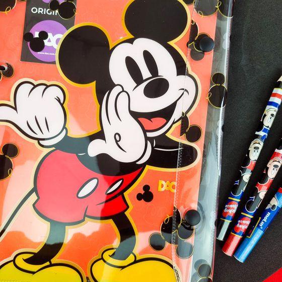 Imagem de Fichário Universitário em PVC Cristal DAC  com 144 Folhas decoradas  Disney Mickey  4584