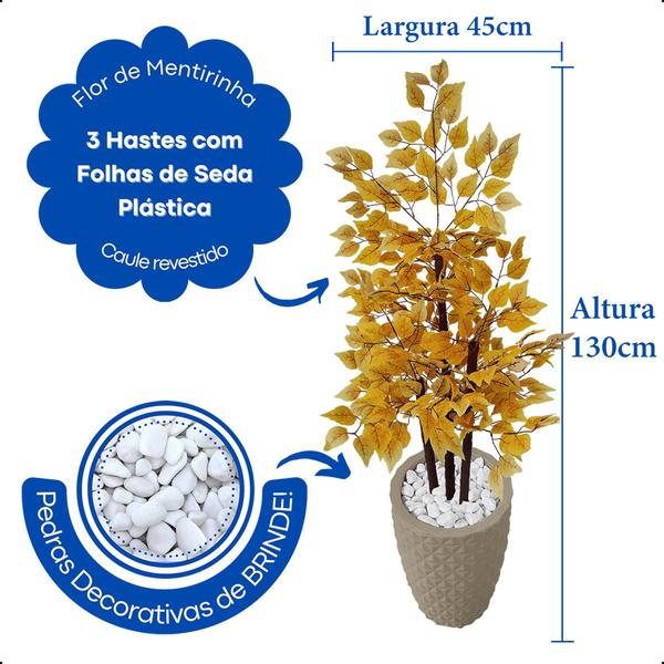 Imagem de Ficus Amarelo Planta Artificial com Vaso Decoração
