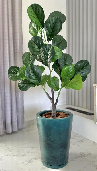 Imagem de Ficus Lyrata Artificial Planta Com Vaso Folhas Árvore Cheia 