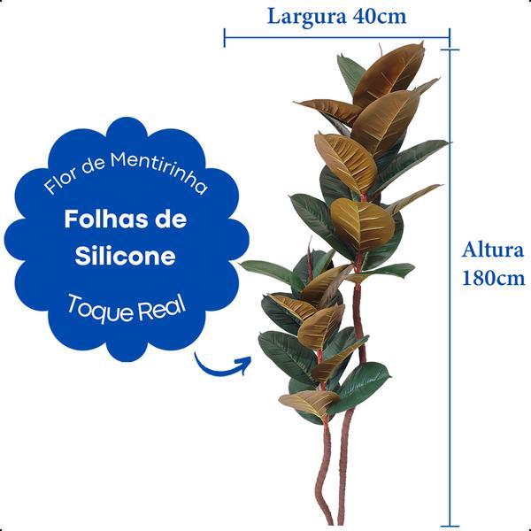 Imagem de Fícus Lyrata Bambino Outono  Verde Artificial Sem Vaso Decoração