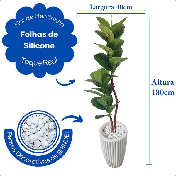 Imagem de Fícus Lyrata Bambino Verde Artificial Sem Vaso Decoração