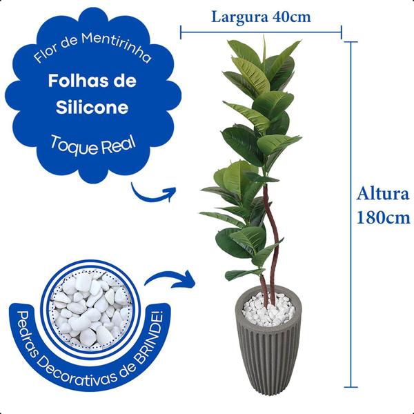 Imagem de Fícus Lyrata Bambino Verde Artificial Sem Vaso Decoração