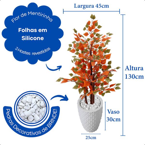 Imagem de Fícus Outonado Planta Figueira Artificial Vaso Decoração