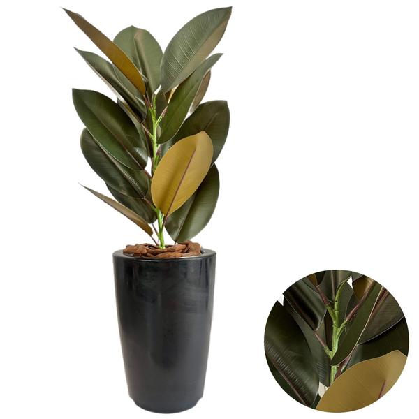 Imagem de Ficus Ruby Planta Artificial Com Vaso Cone Liso Completo