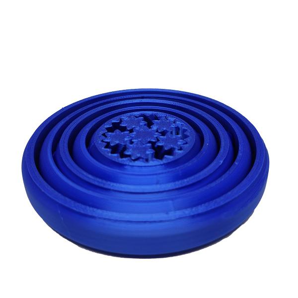 Imagem de Fidget Giroscópio Engrenagens Spinner Anti Estresse Gyro Relaxante 3D Azul Metálico