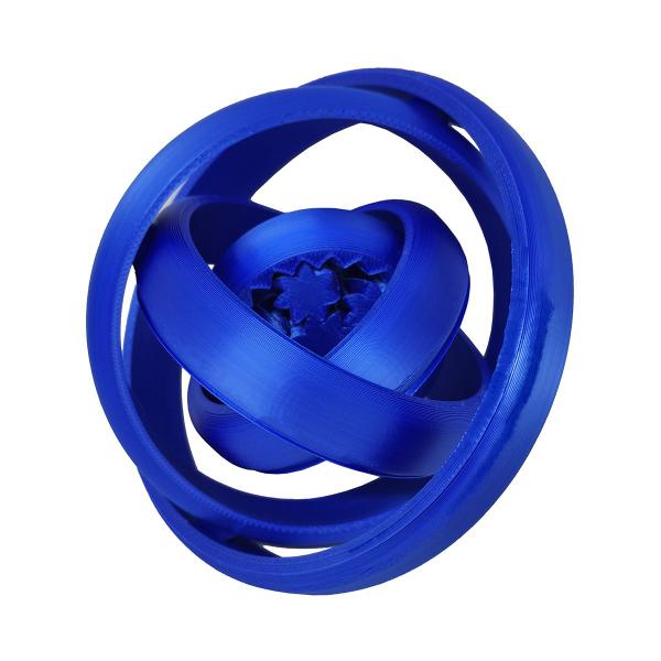 Imagem de Fidget Giroscópio Engrenagens Spinner Anti Estresse Gyro Relaxante 3D Azul Metálico