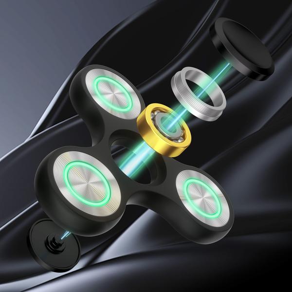 Imagem de Fidget Spinner ATESSON Ultra Durável em Aço Inoxidável Preto