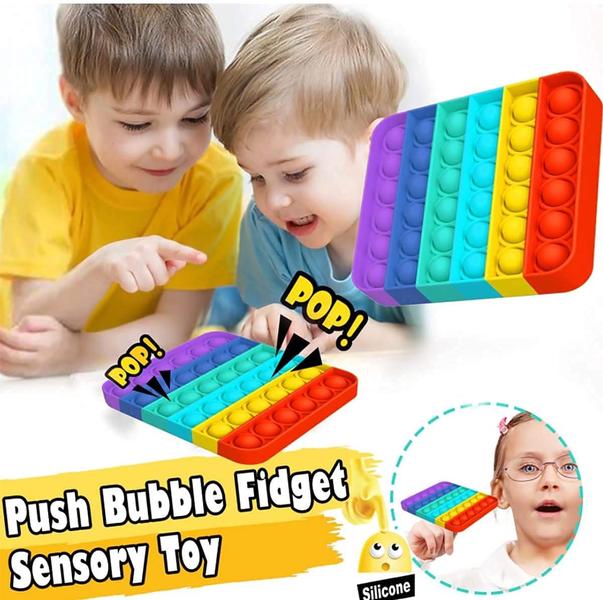 Fidget Toy Easy Anywhere Pop Its Bubble Sensory 2 peças Rainbow Imagem de Fidget Toy Easy Anywhere Pop Its Bubble Sensory 2 peças Rainbow