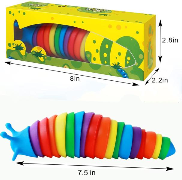 Fidget Toy QQAPPU impresso em 3D Fidget Slug para crianças e adultos Imagem de Fidget Toy QQAPPU impresso em 3D Fidget Slug para crianças e adultos