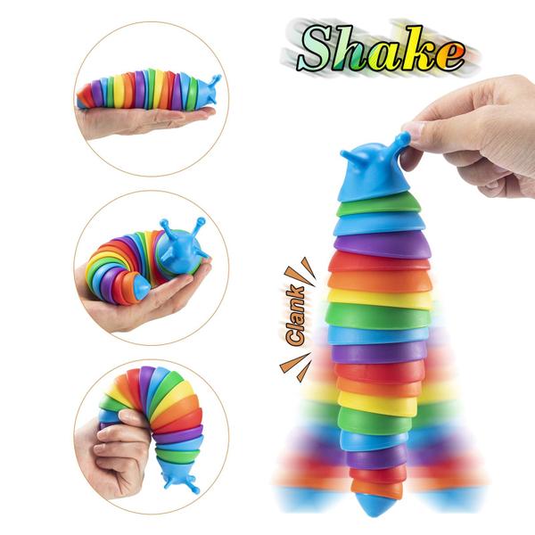 Fidget Toy QQAPPU impresso em 3D Fidget Slug para crianças e adultos Imagem de Fidget Toy QQAPPU impresso em 3D Fidget Slug para crianças e adultos